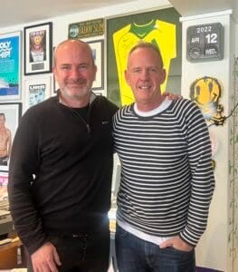 image shows Andy Hollis of 74 people with Fatboyslim Norman cook
