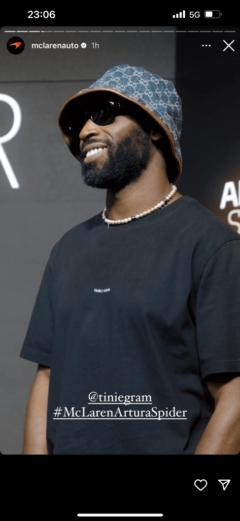 image show tinie tempah at the mclaren artura spider launch